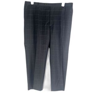Alton Lane Tailored Fit Gray Checkered Dress Pant Trousers Size 40/26